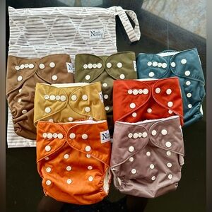 NWOT Nora’s Nursery Reusable Cloth Diapers - Multi-Color Set